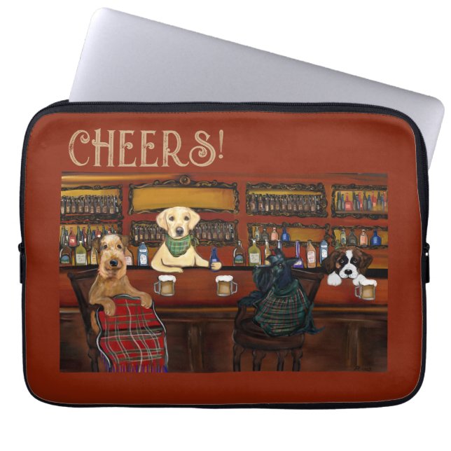 AIREDALE TERRIER  & VÄNNER       LAPTOP FODRAL (Framsidan)