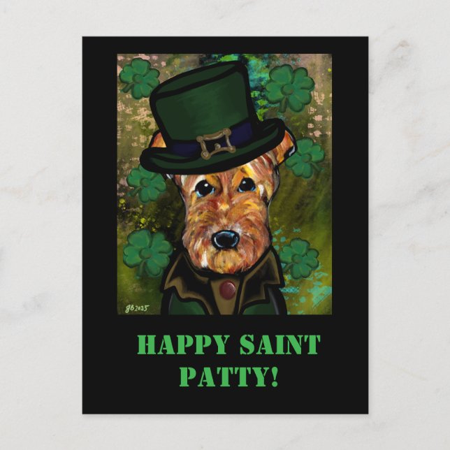 AIREDALE TERRIER   VYKORT (Framsida)