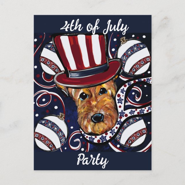 AIREDALE TERRIER VYKORT (Framsida)