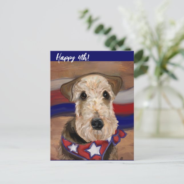 AIREDALE TERRIER VYKORT (Stående Fram)