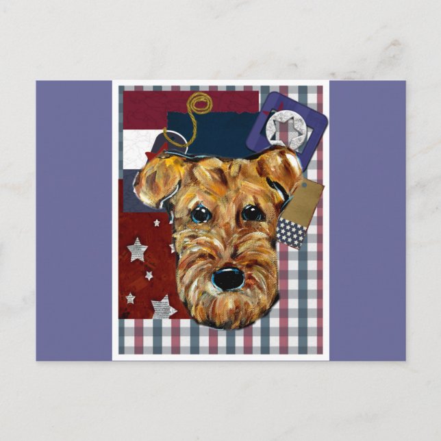 AIREDALE TERRIER VYKORT (Framsida)