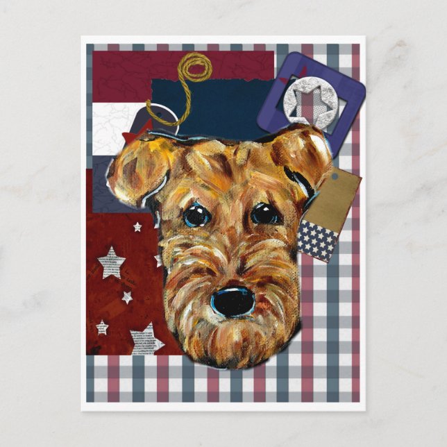 AIREDALE TERRIER VYKORT (Framsida)