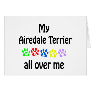 Airedale Terrier Walks Design Hälsningskort