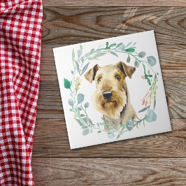 Airedale Terrier Watercolor Wandedeckamic Tile Kakelplatta