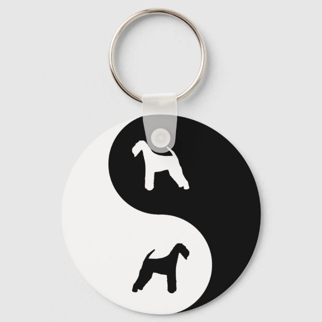 Airedale Terrier Yin Yang Nyckelring (Framsida)