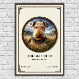 Airedale Terrier Zoologi Serie Poster
