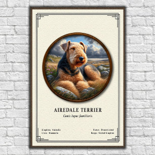 Airedale Terrier Zoologi Serie Poster