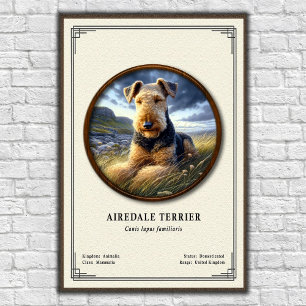 Airedale Terrier Zoologi Serie Poster