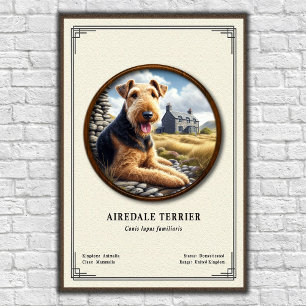 Airedale Terrier Zoologi Serie Poster
