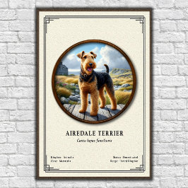 Airedale Terrier Zoologi Serie Poster
