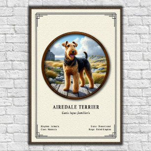 Airedale Terrier Zoologi Serie Poster