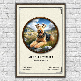 Airedale Terrier Zoologi Serie Poster