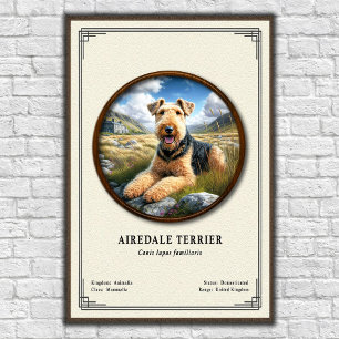 Airedale Terrier Zoologi Serie Poster