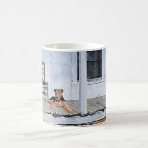 Airedale Terriers på verandan Kaffemugg