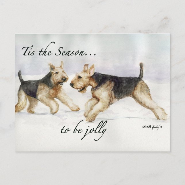 Airedale Tis - vykort för konst av Seson (Framsida)