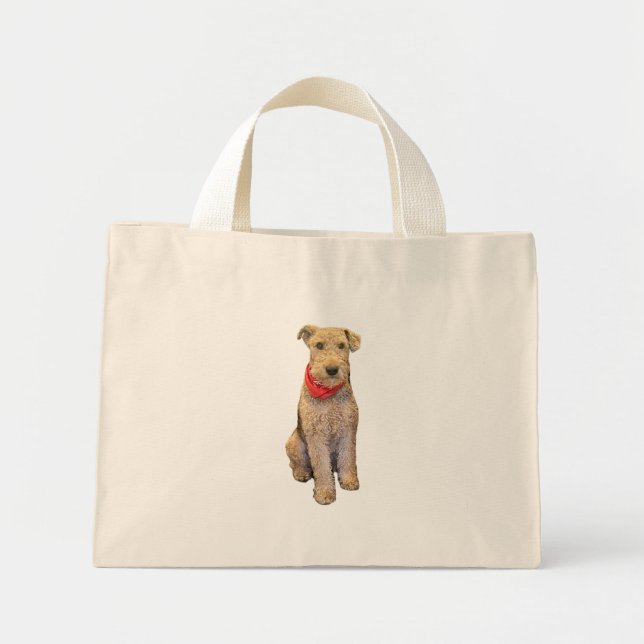 Airedale Tote Bag Mini Tygkasse (Framsidan)