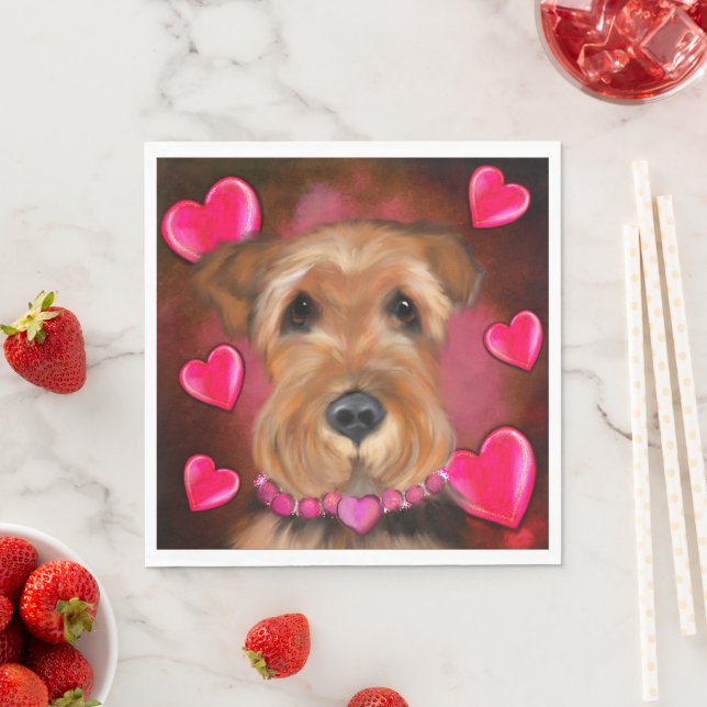 Airedale Valentine Pappersservett (Insitu)