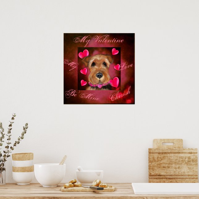 Airedale Valentine Poster (Kök)