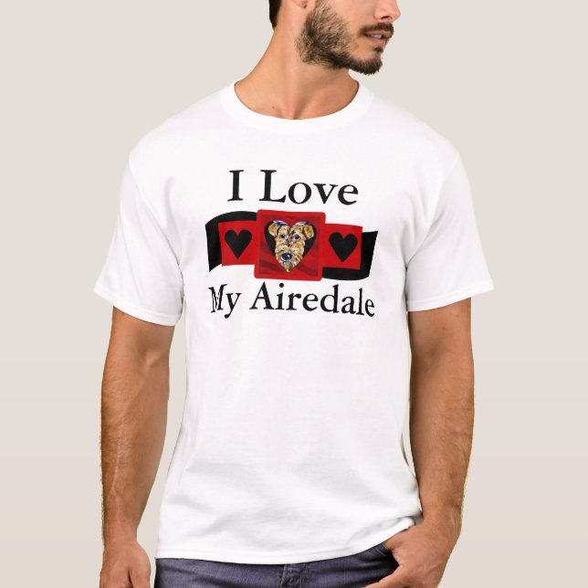 Airedale Valentine T Shirt (Framsida)