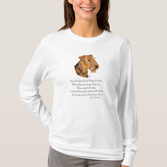 Airedale, Welsh, Lakeland Terrier Keepsak T Shirt (Framsida)