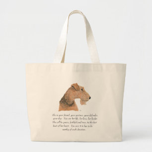 Airedale, Welsh, Lakeland Terrier Minnessak Jumbo Tygkasse