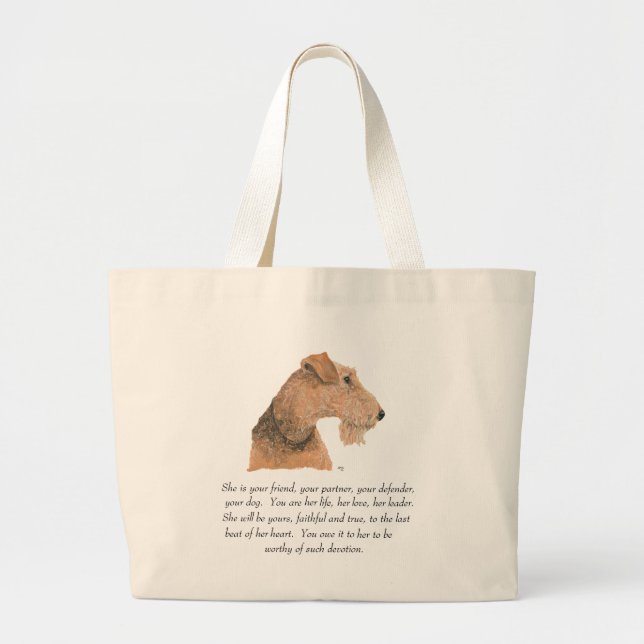 Airedale, Welsh, Lakeland Terrier Minnessak Jumbo Tygkasse (Framsidan)