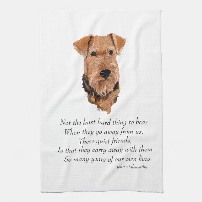 Airedale, Welsh, Lakeland Terrier Minnessak Kökshandduk (Vertikal)