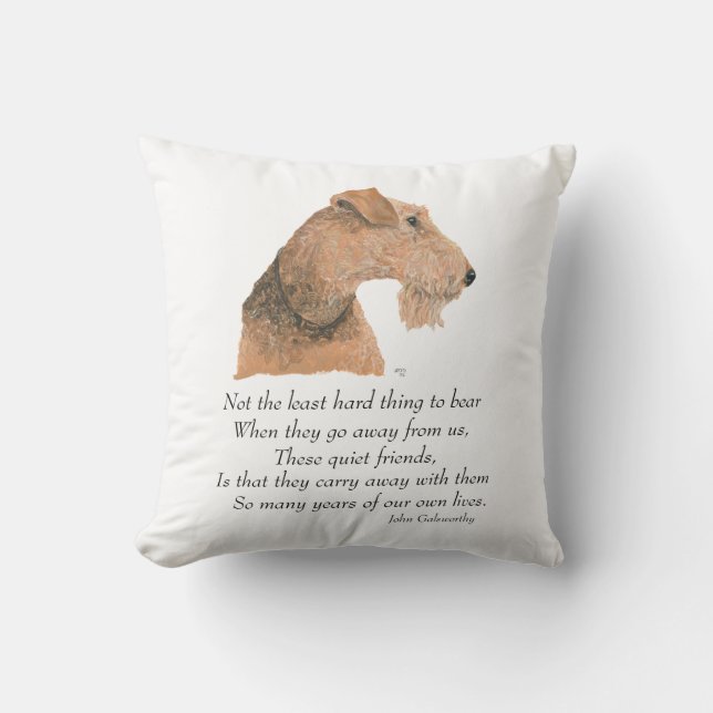 Airedale, Welsh, Lakeland Terrier Minnessak Kudde (Framsida)