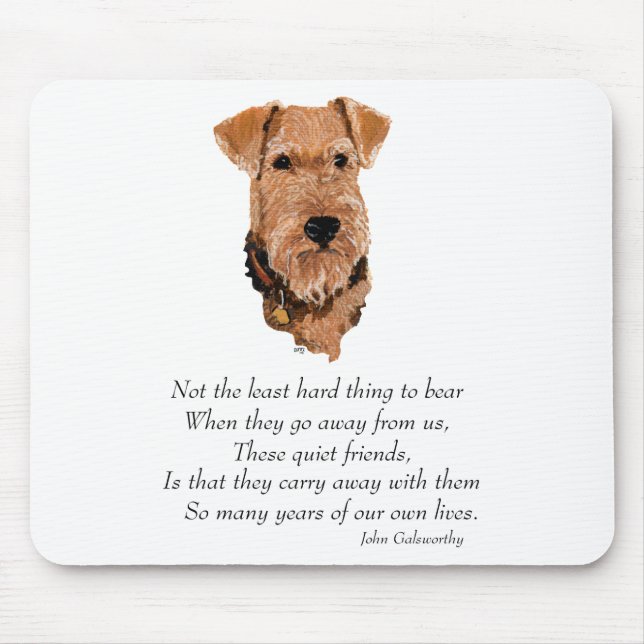 Airedale, Welsh, Lakeland Terrier Minnessak Musmatta (Framsidan)