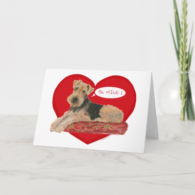Airedale / Welsh Terrier Valentine Helgkort (Framsida)