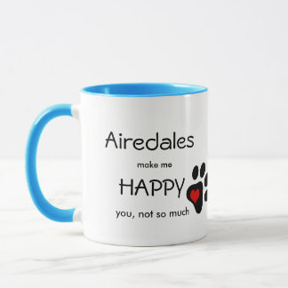 Airedales gör att jag skriver ut och sätter Lyckli Mugg