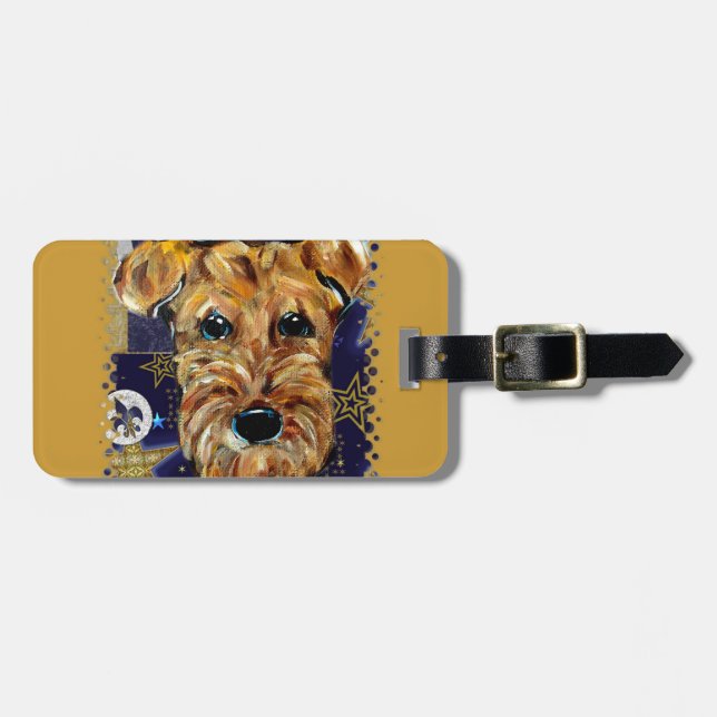 AIREDALETERRIER BAGAGEBRICKA (Horisontell Framsida)