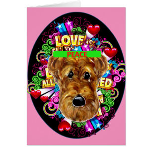 AIREDALETERRIER HÄLSNINGSKORT