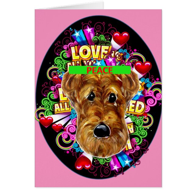 AIREDALETERRIER HÄLSNINGSKORT (Framsidan)