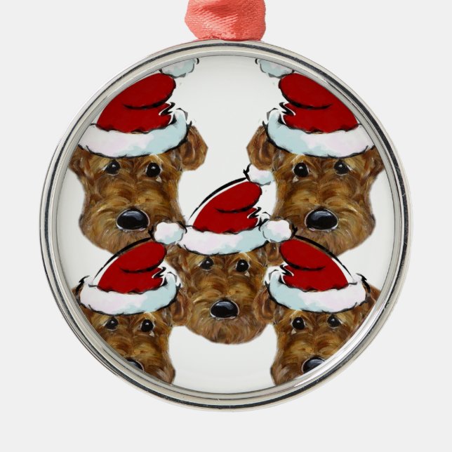 AIREDALETERRIER JULGRANSPRYDNAD METALL (Framsidan)
