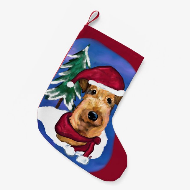 Airedaleterrier Liten Julstrumpa (Framsidan (Hängande))
