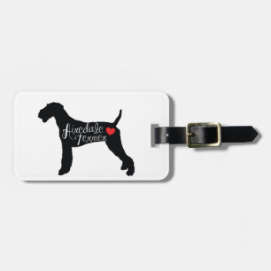 AiredaleTerrier med hjärtahund avelnkärlek Bagagebricka