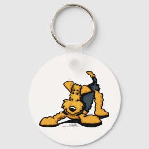 AiredaleTerrier på lek Nyckelring