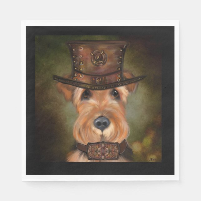AIREDALETERRIER  PAPPERSSERVETT (Framsidan)