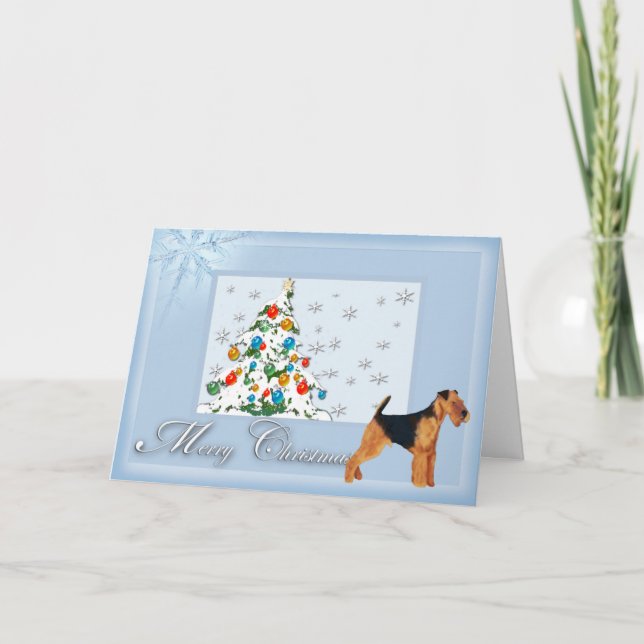 AiredaleTerriergod jul Helgkort (Framsida)