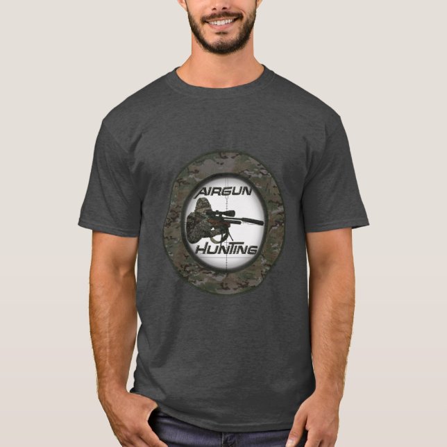 Airgun jakt logotyp hoodie t shirt (Framsida)