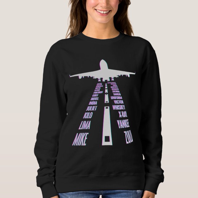 Airline Pilot Phonetic Flygplan Abc Track T Shirt (Framsida)