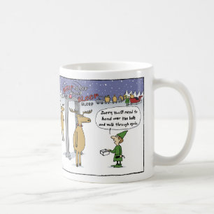 Airline Sleigh Security Tecknad Den nya julen Kaffemugg