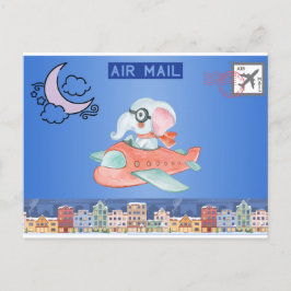 Airmail Elephant-vykort Vykort