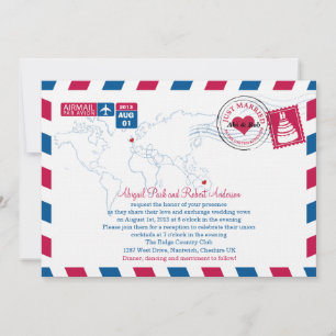 Airmail Heart UK och Austfolia Bröllop Inbjudningar