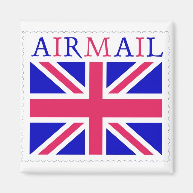 Airmail Union Jack Flagga Magnet (Framsidan)