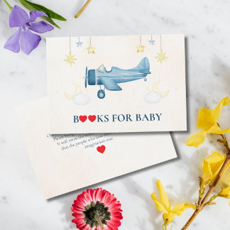Airplane Baby Shower Whimsical Boy Baby Welcome  Tilläggskort