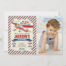 Airplane Birthday Photo Invitation / Time Flies Inbjudningar