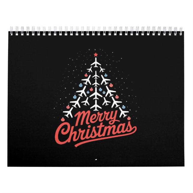 Airplane Christmas Tree Pilot Kalender (Omslag)