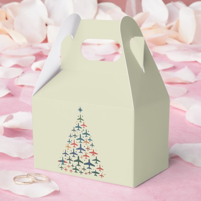 Airplane Christmas Tree Retro Pilot Flying Flight  Presentaskar (Bröllop)